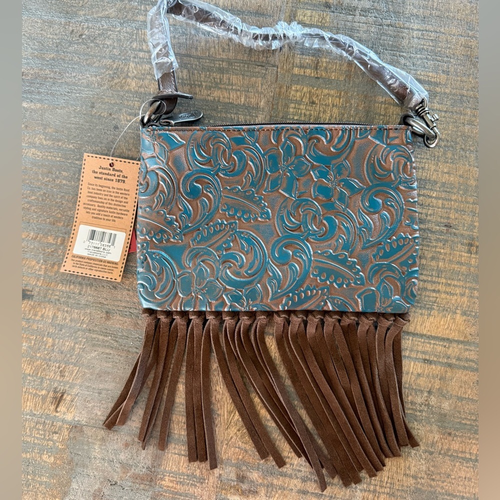 Justin Boots Women's Turquoise Mini Shoulder Bag NWT - Picture 1 of 8